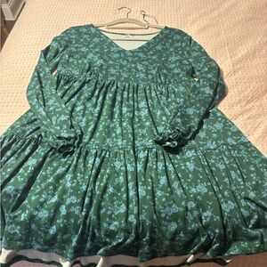 True Craft Green Floral Mini Dress